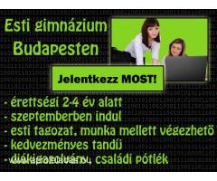 Esti gimnázium Budapesten 2015. szeptembertől